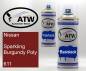 Preview: Nissan, Sparkling Burgundy Poly, 611: 400ml Sprühdose + 400ml Klarlack - Set, von ATW Autoteile West.